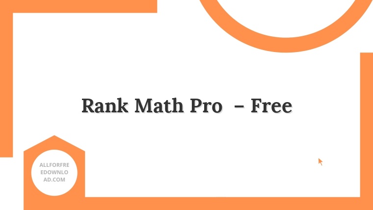 Rank Math Pro  – Free